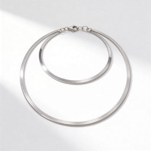 925 Sterling Silver Double Layer Necklace - product view 1
