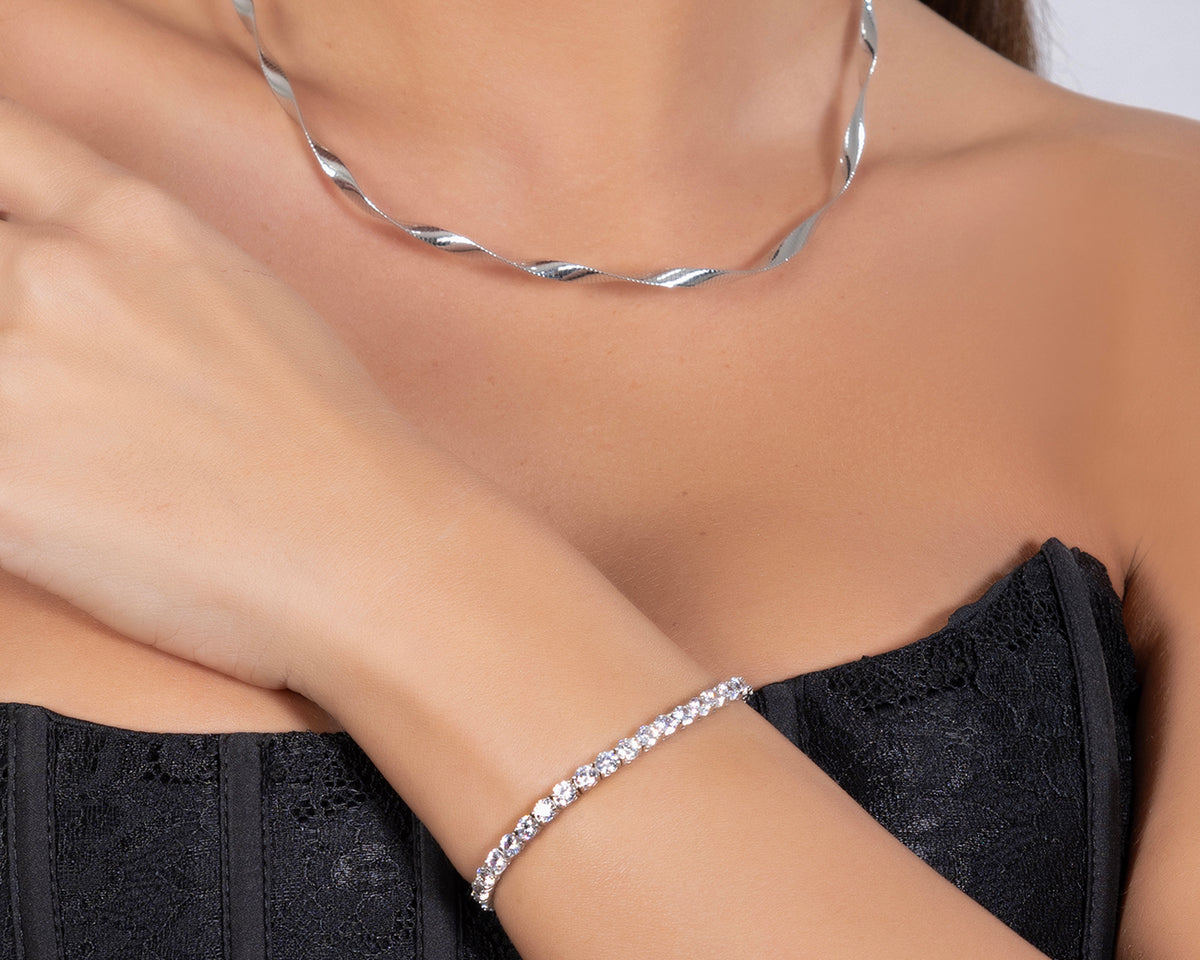 925 Sterling Silver Twisted Chain Necklace - product view 3