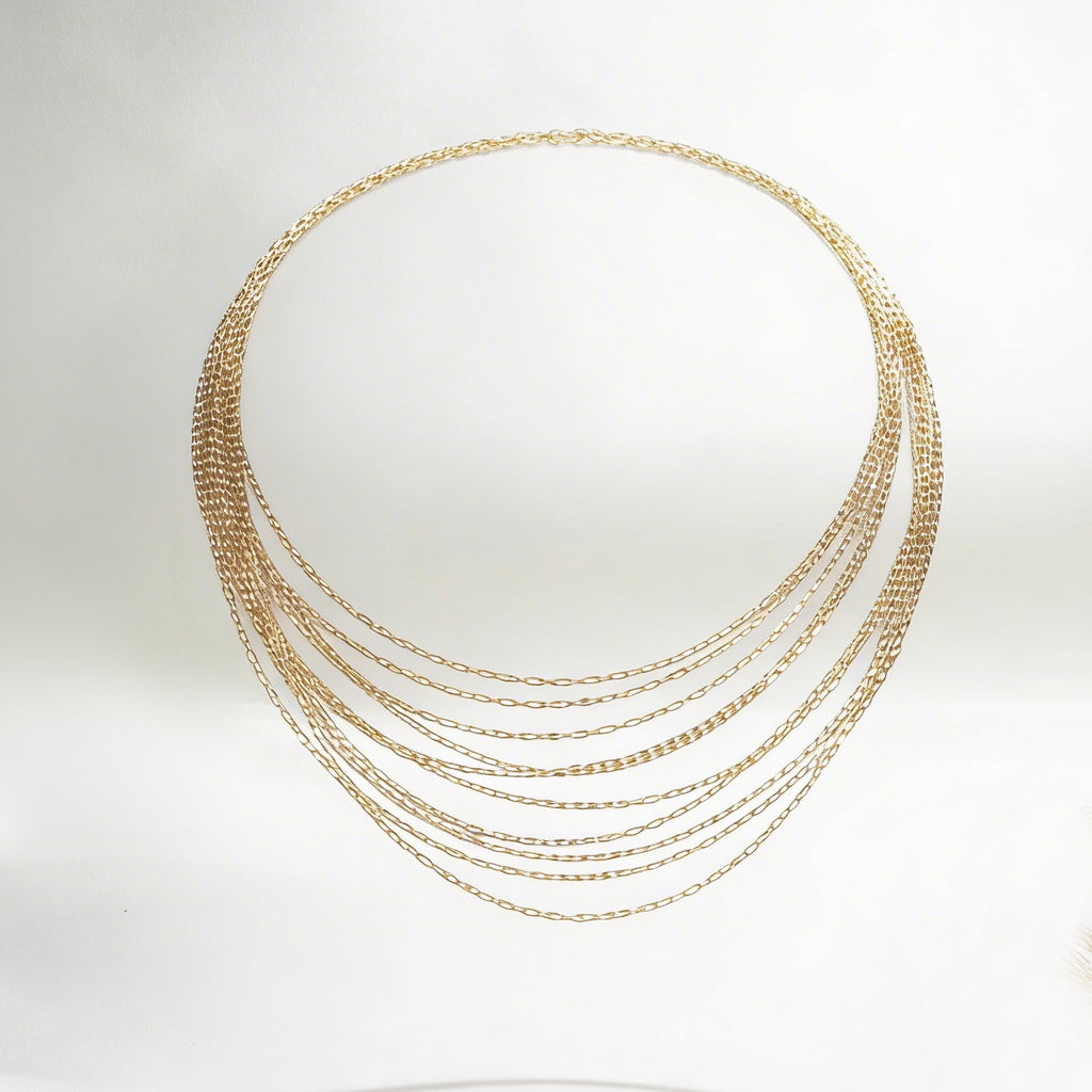 925 Sterling Silver Multi-Layer Gold Necklace - product view 1