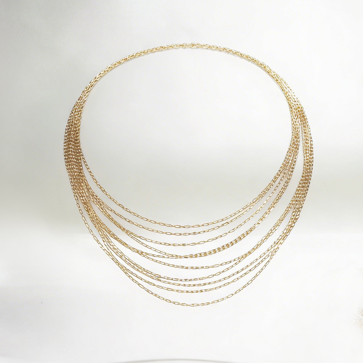 925 Sterling Silver Multi-Layer Gold Necklace - product view 1