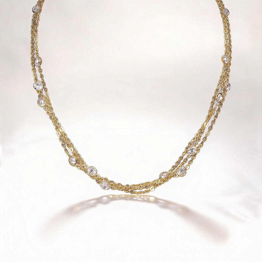 925 Sterling Silver Gold Layered Chain Necklace - product view 1
