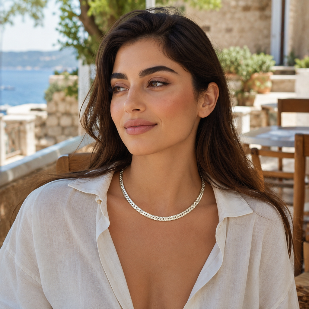 925 Sterling Silver Herringbone Chain Necklace - product view 2