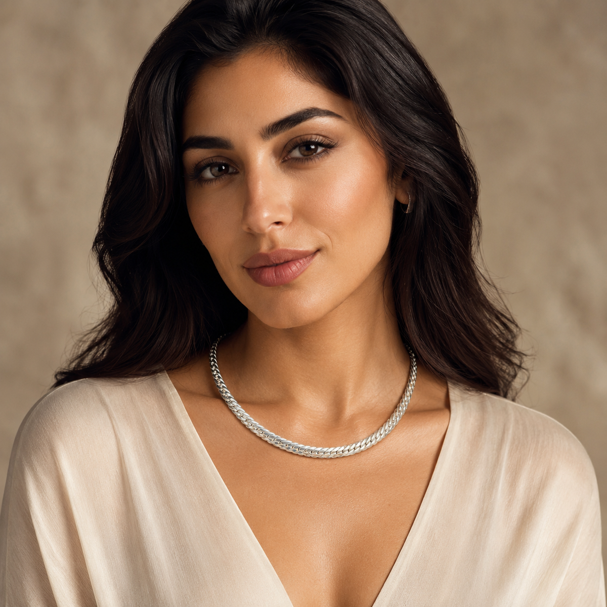 925 Sterling Silver Herringbone Chain Necklace - product view 5