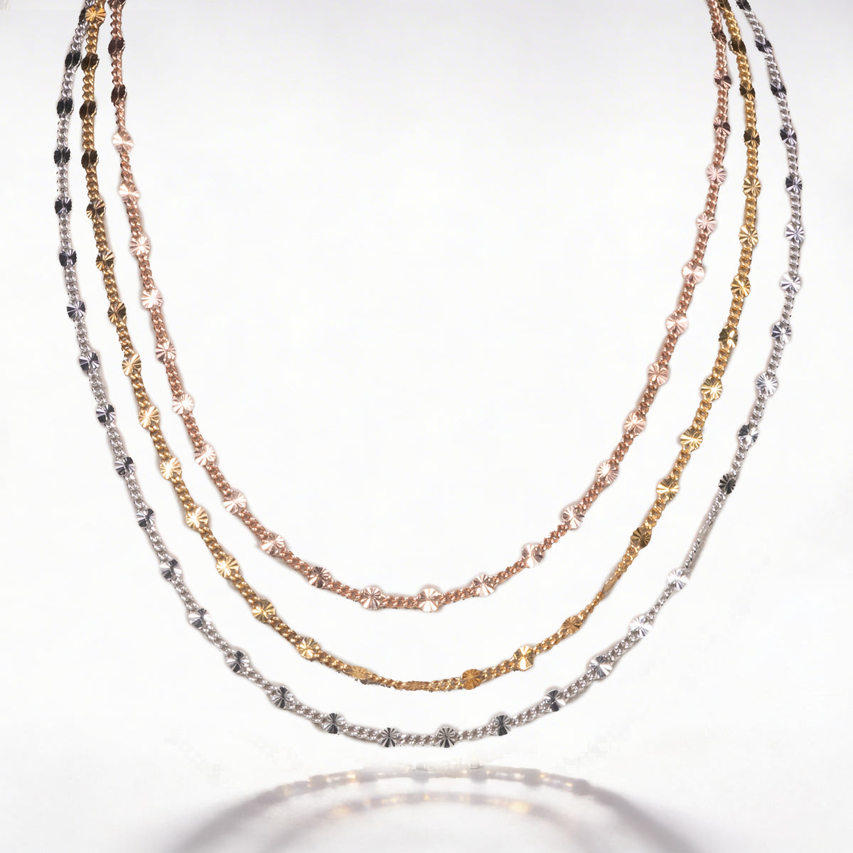 925 Sterling Silver Multi-Tone Layered Necklace - product view 1