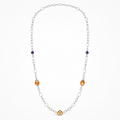 925 Sterling Silver Beaded Station Necklace