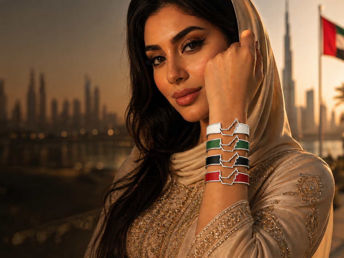 SAMVELLI UAE Map Bangle - Vert - product view 3