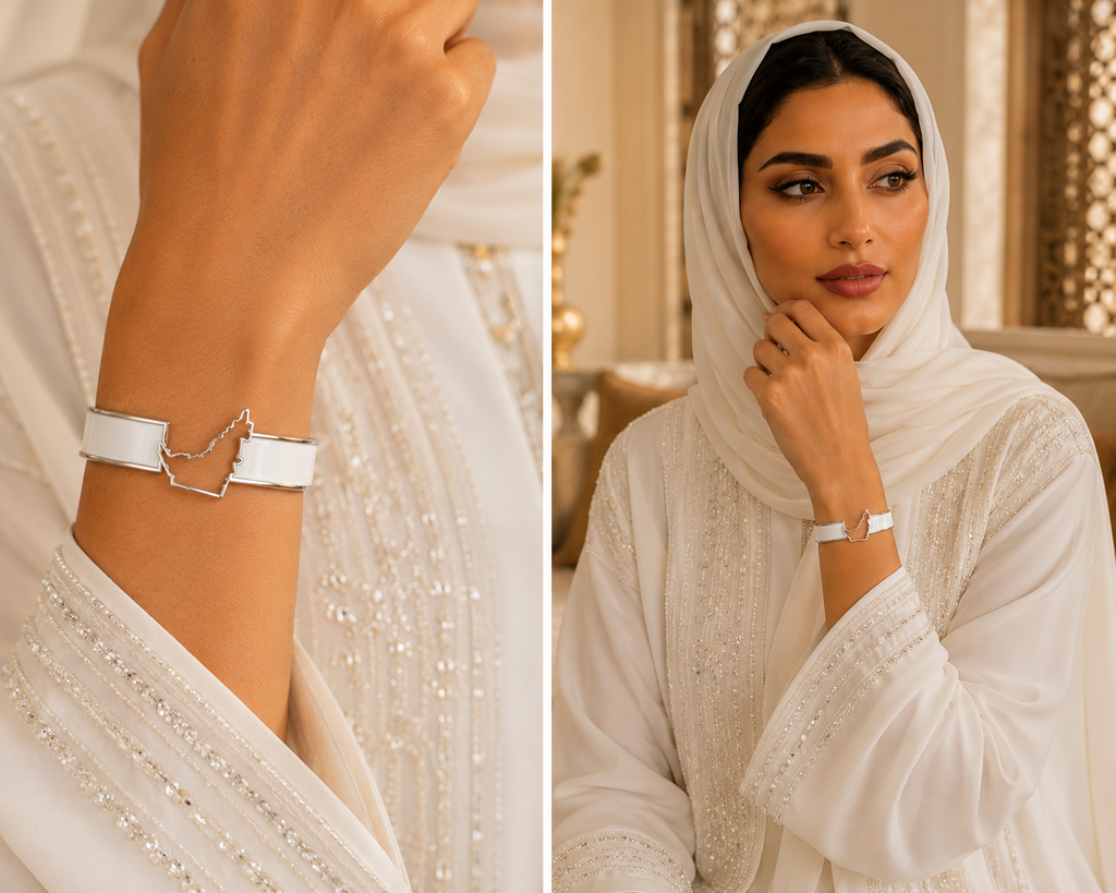 SAMVELLI UAE Map Bangle - Blanc - product view 4