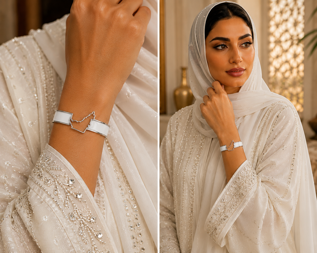 SAMVELLI UAE Map Bangle - Blanc - product view 5