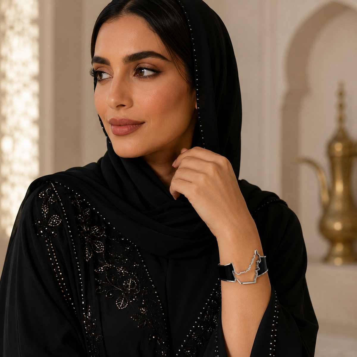 SAMVELLI UAE Map Bangle - Noir - product view 2