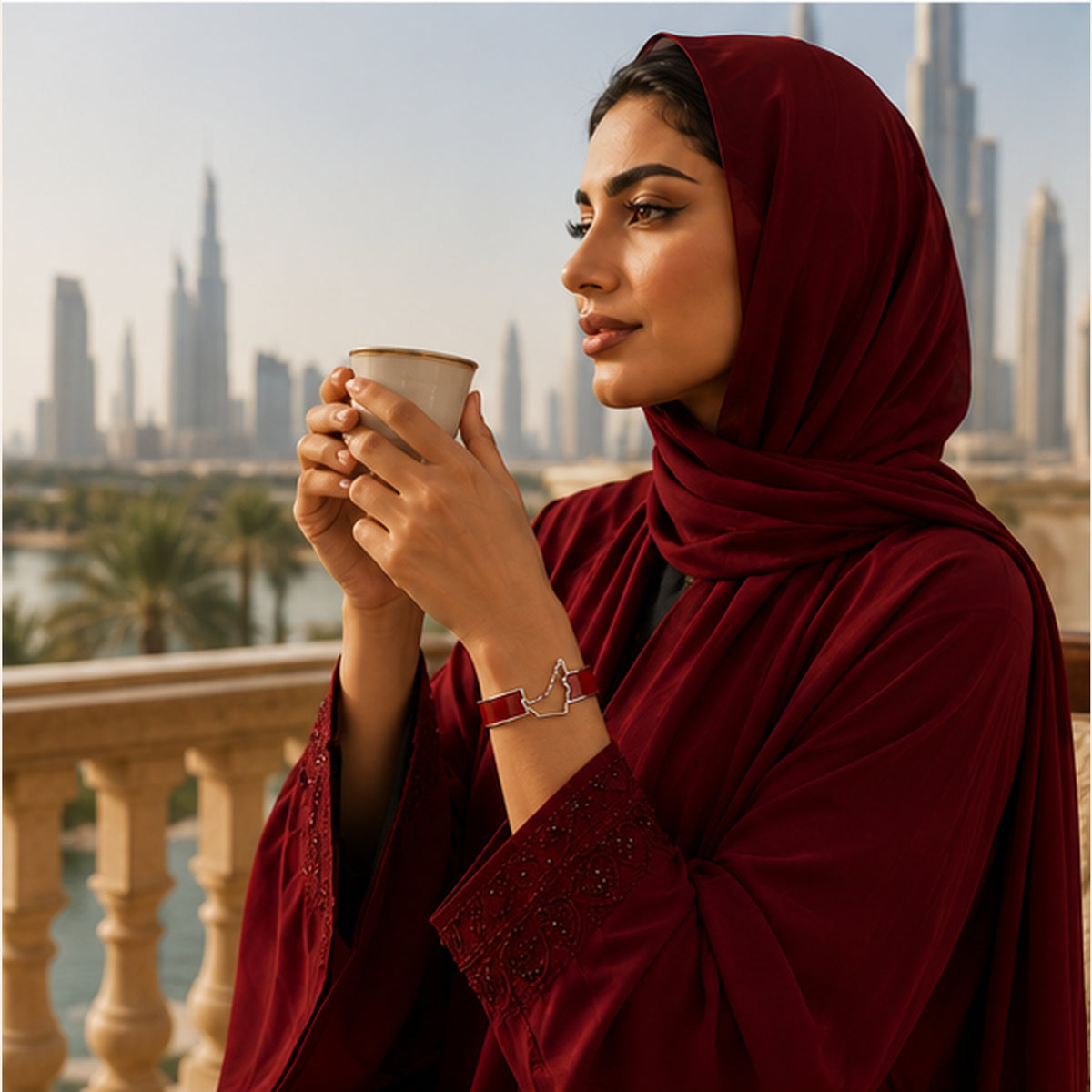 SAMVELLI UAE Map Bangle - Rouge - product view 2