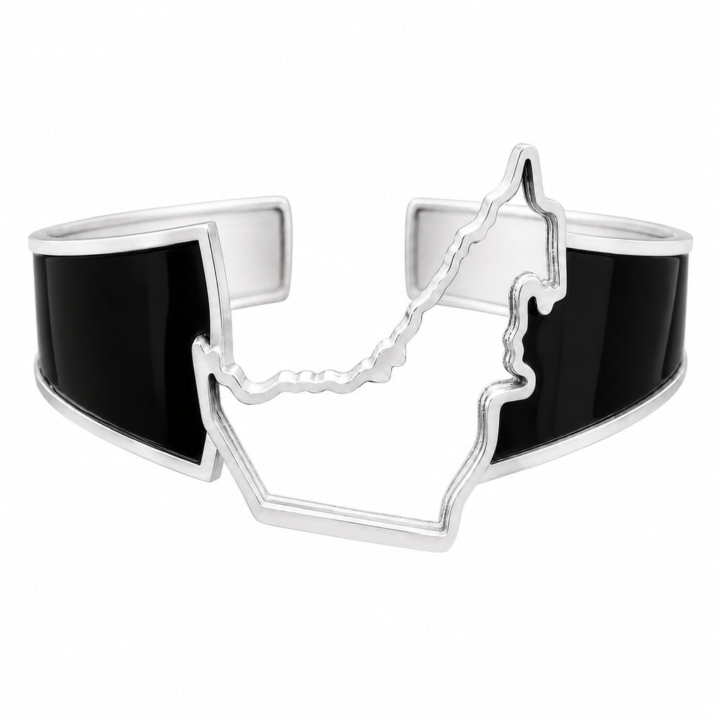 SAMVELLI UAE Map Bangle - Noir - product view 1