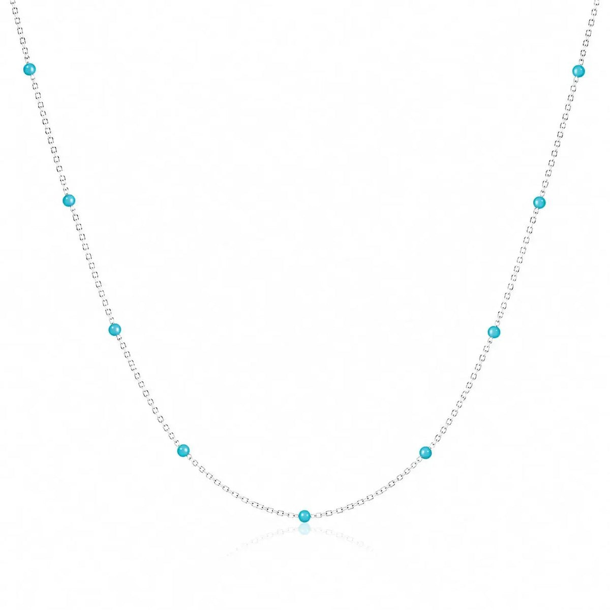 variant-group:SMV-N26303-LBL | SAMVELLI 925 sterling silver enamel beaded station necklace – Light Blue product view