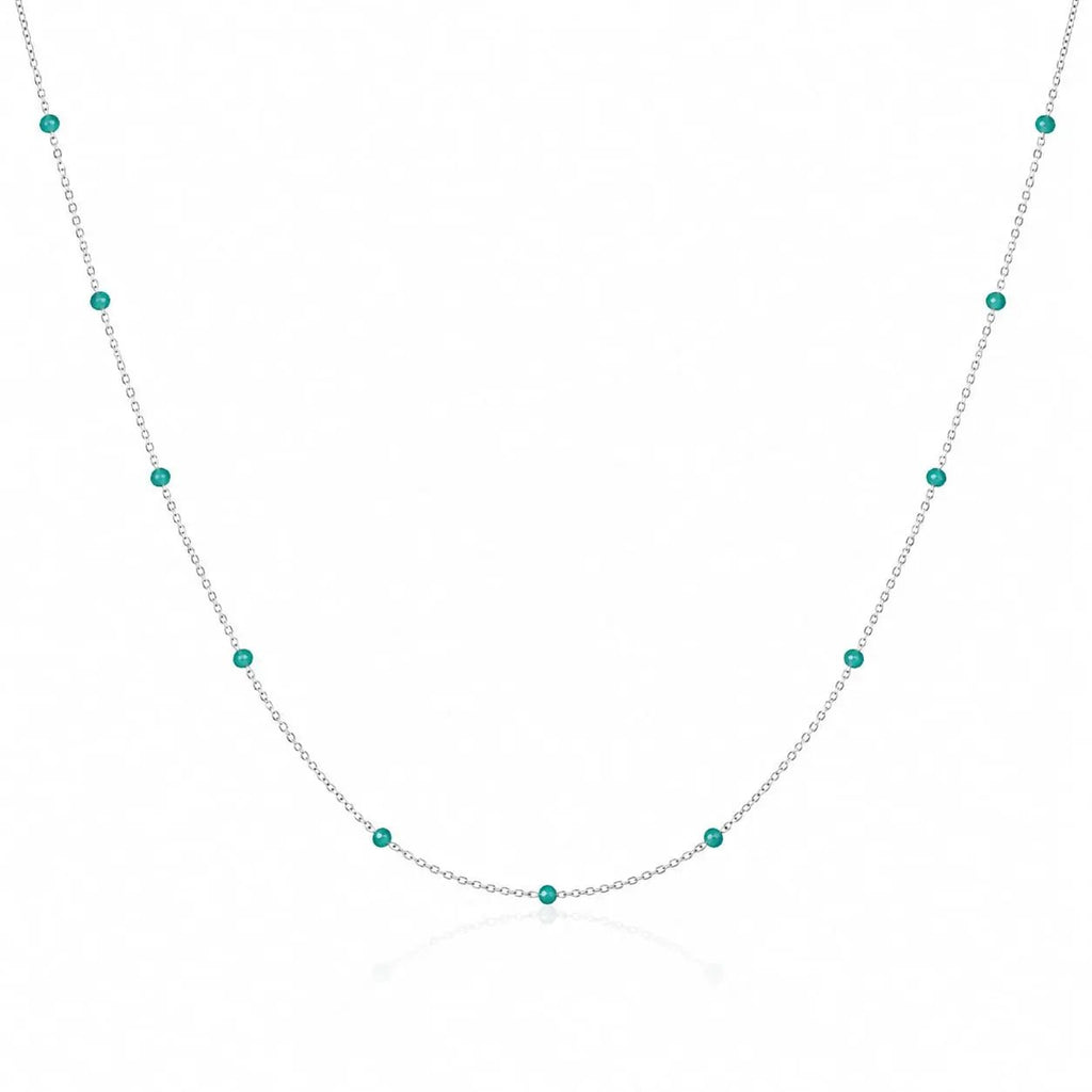 variant-group:SMV-N26303-TRQ | SAMVELLI 925 sterling silver enamel beaded station necklace – Turquoise product view