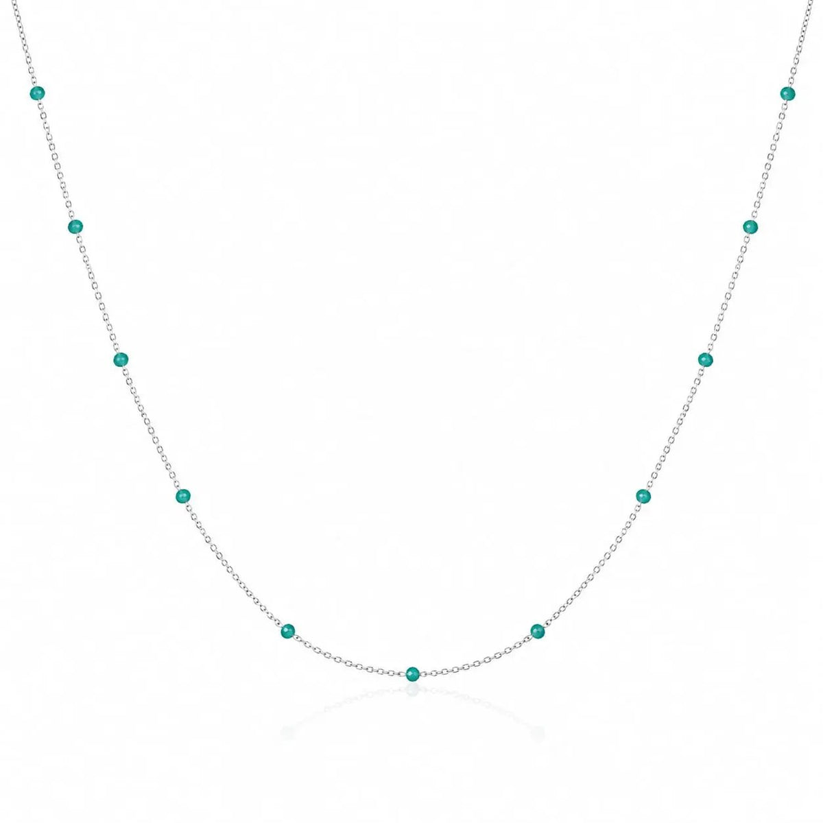 variant-group:SMV-N26303-TRQ | SAMVELLI 925 sterling silver enamel beaded station necklace – Turquoise product view