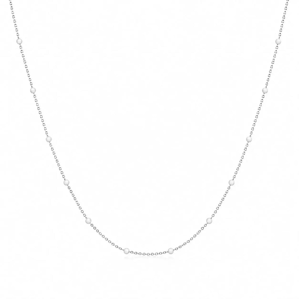 variant-group:SMV-N26303-WHT | SAMVELLI 925 sterling silver enamel beaded station necklace – White product view